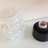 Glass ceiling light structured by RZB Leuchten, vintage 60/70s