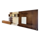 Modular Wall System in Wood Veneer, White Laminate, Glass and