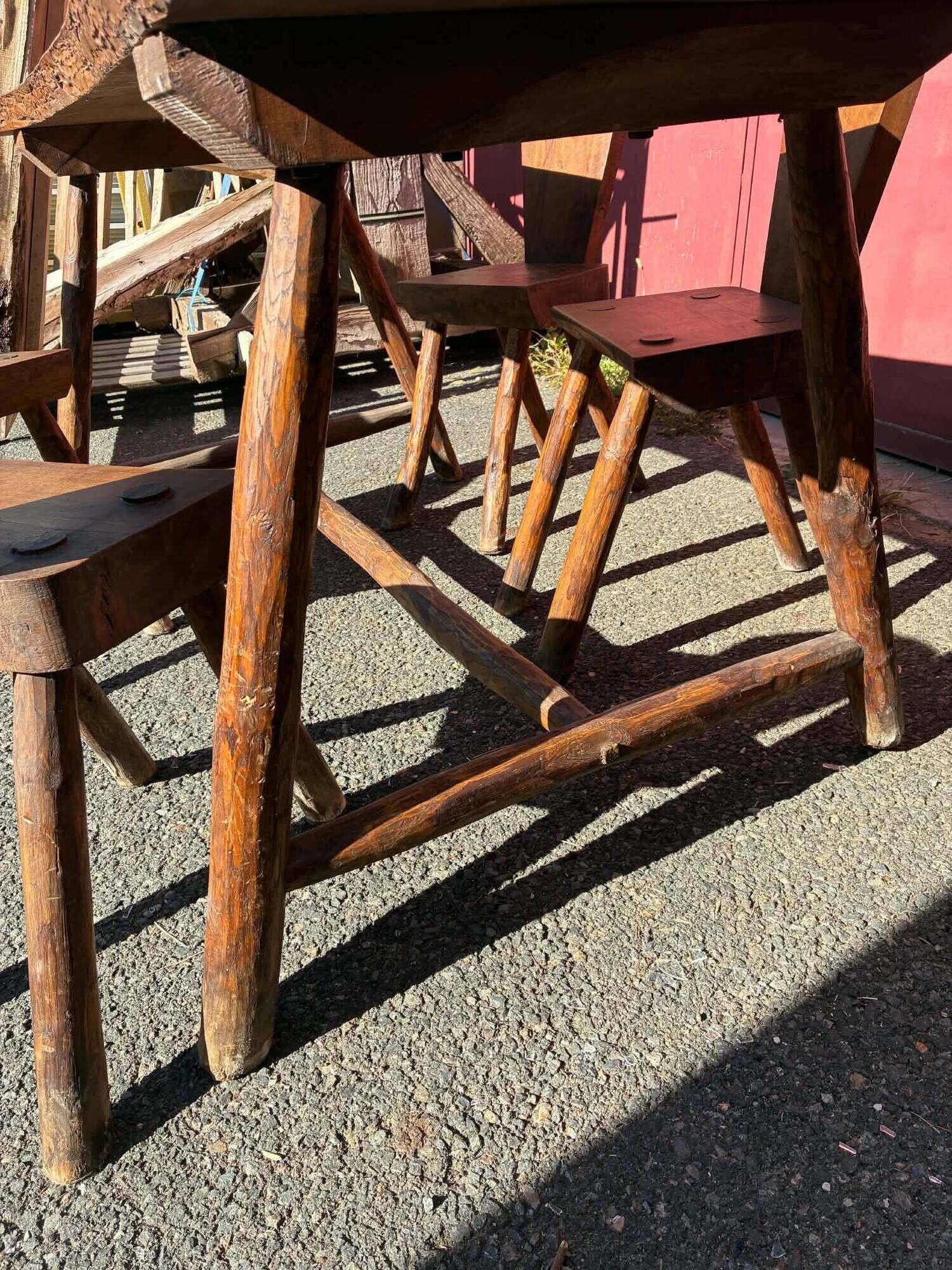 Table and 4 wooden chairs set