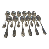 12 silver-plated ice cream scoops, Christofle Vendome model, 12.9 cm