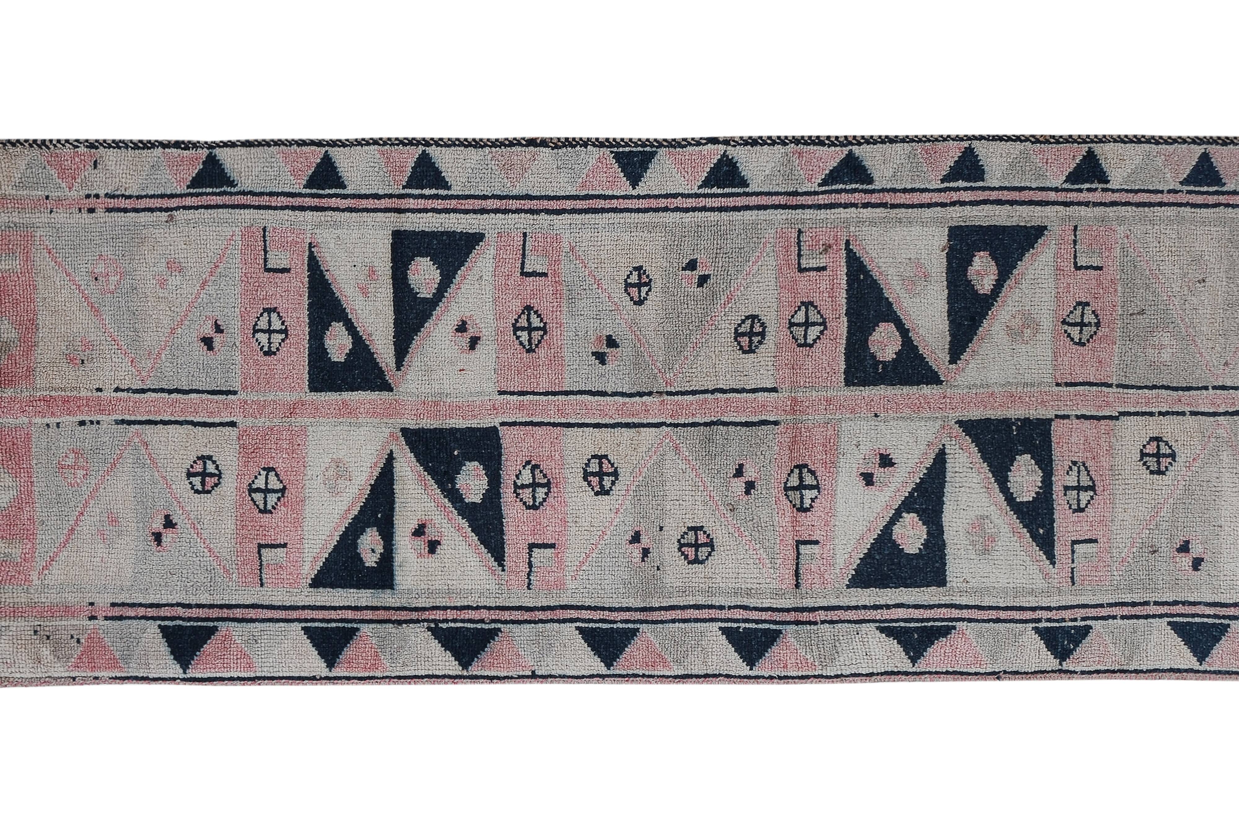 Vintage Turkish Oushak Rug Handwoven 119x330 cm