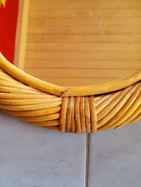 Rattan mirror