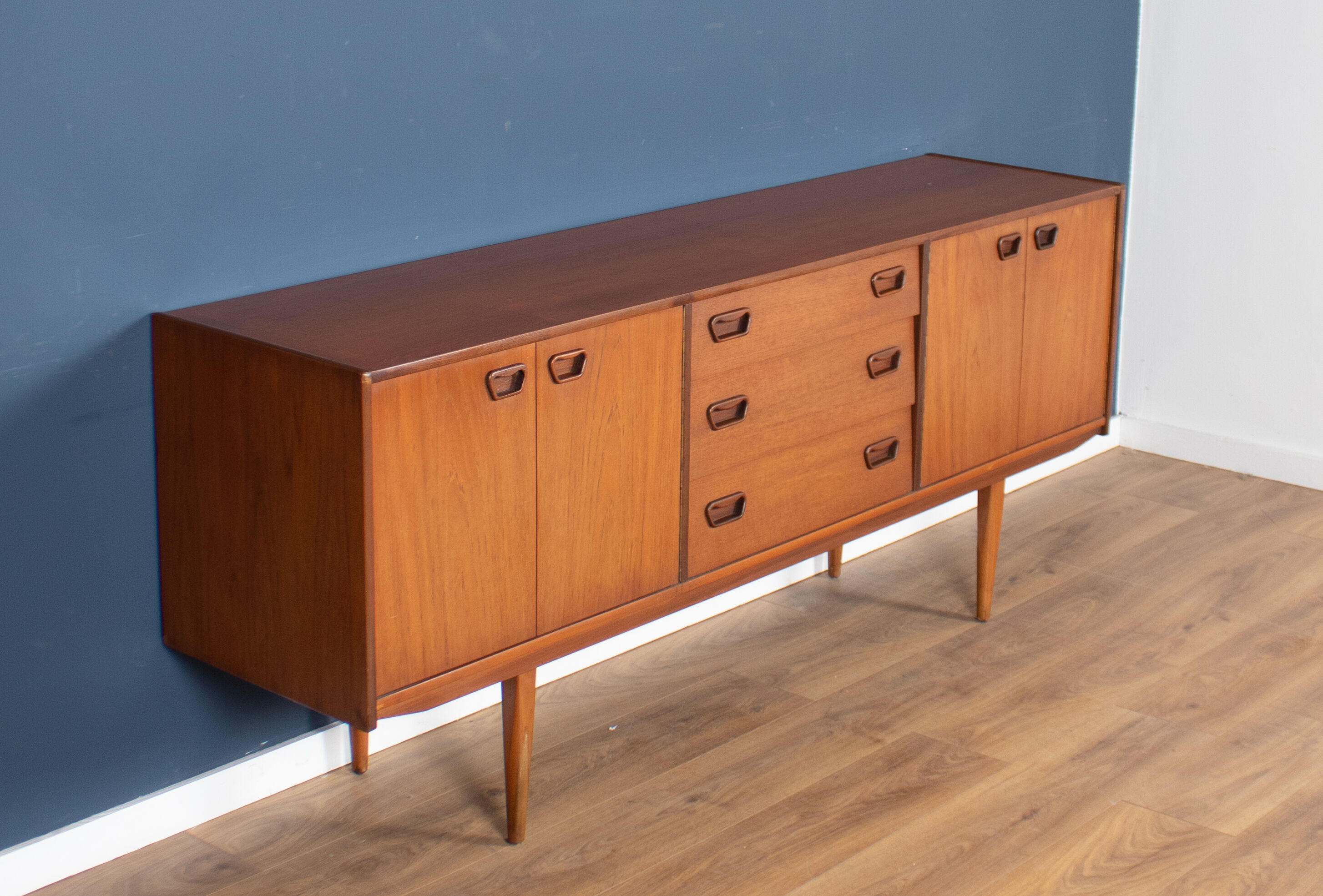 Retro teak 1960s mid century long teak sideboard