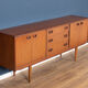 Retro teak 1960s mid century long teak sideboard