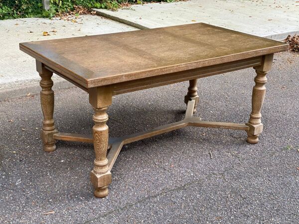 Table à manger de ferme extensible renaissance espagnol patinée 10 places