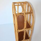Library / Free-standing shelf in bamboo and rattan 1960s