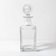 Mid-Century Crystal Whiskey Decanter: Italian Glass Liquor Carafe, 1960s