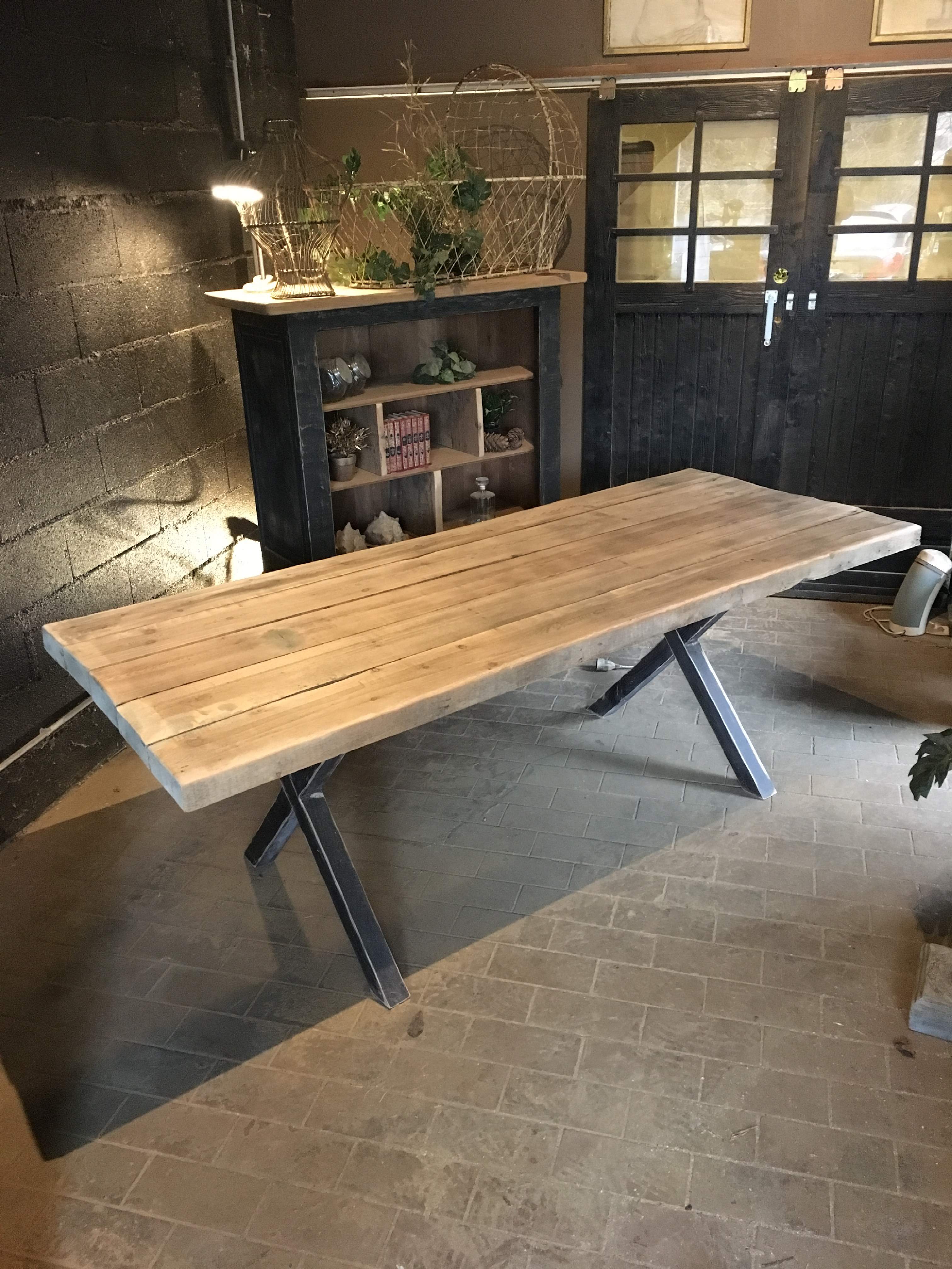 Large artisanal solid wood table