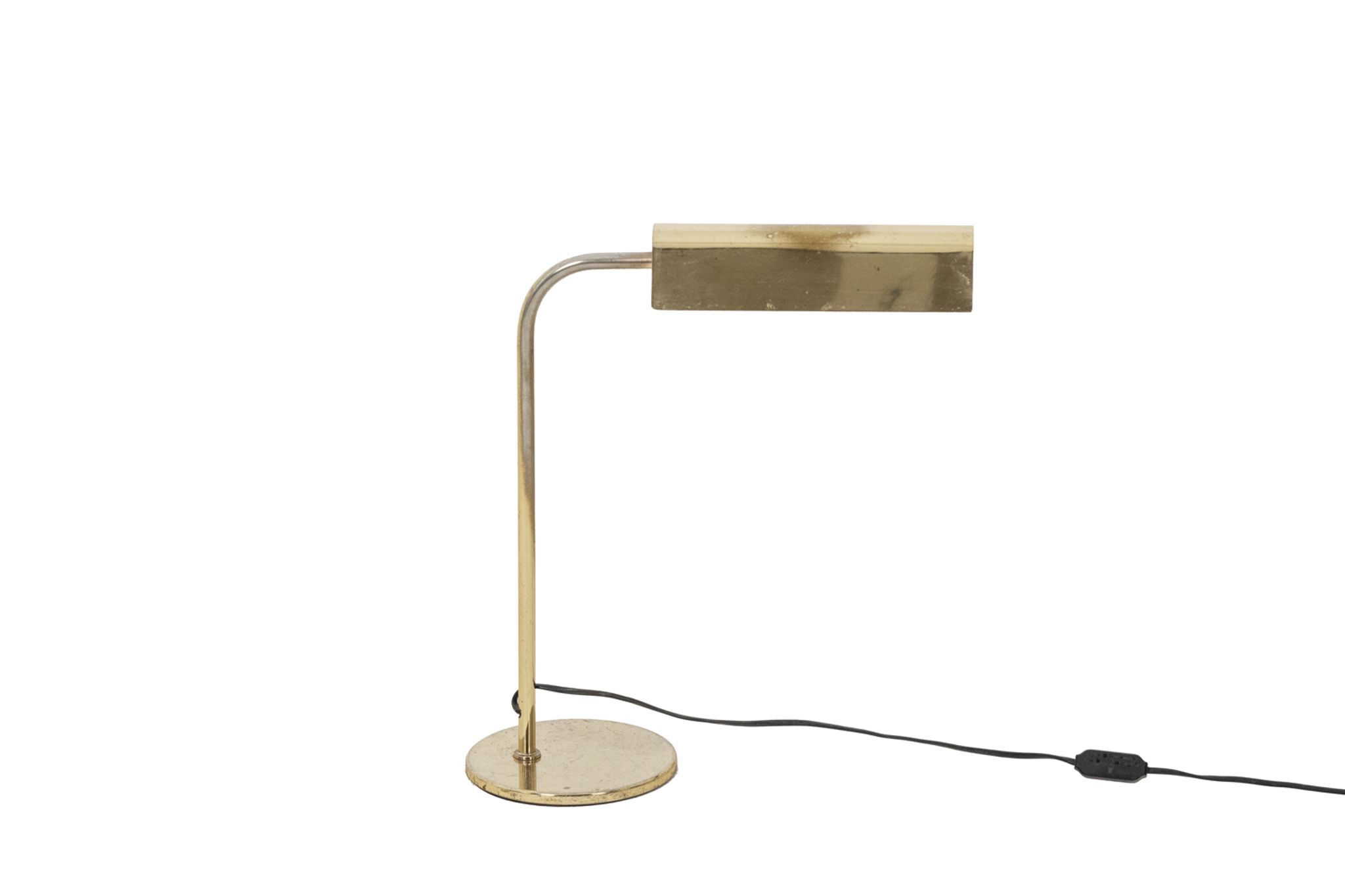 Lampe de bibliothèque en laiton doré, années 1970