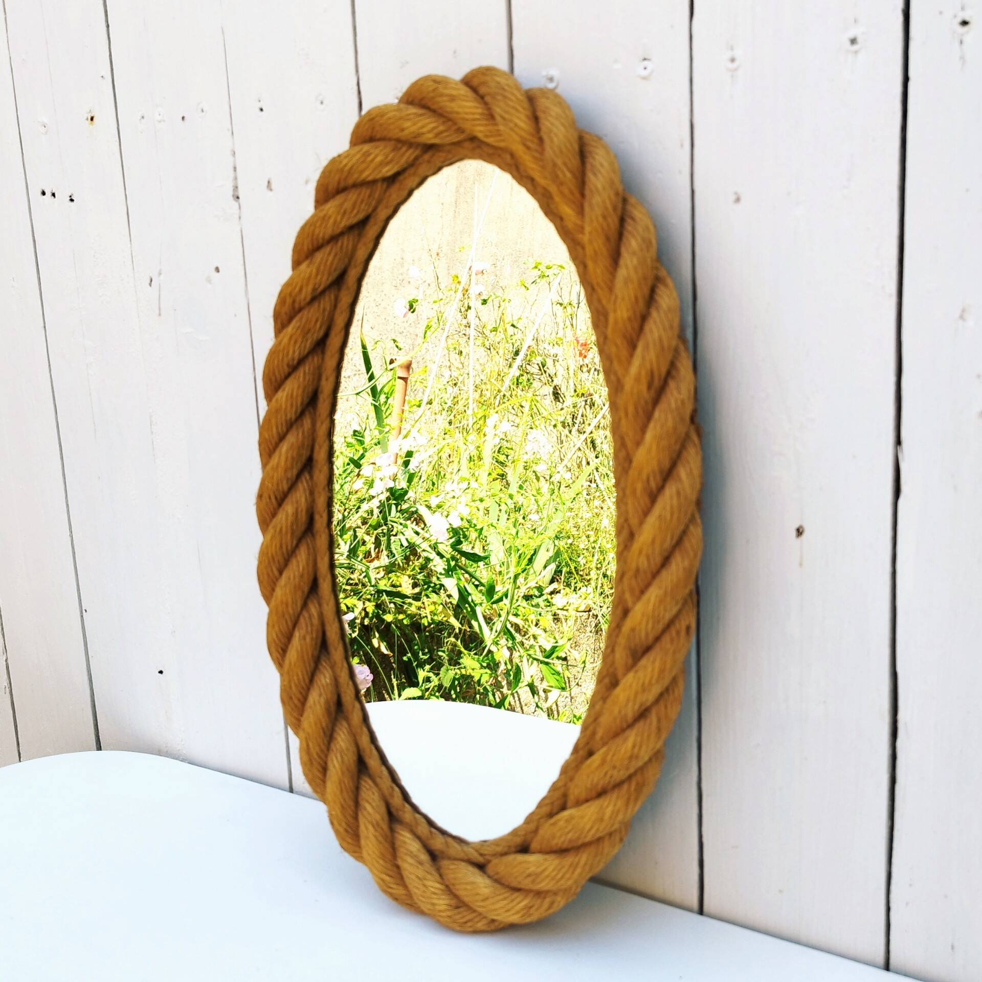 Oval rope mirror, Audoux Minet design