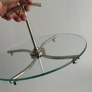 Glass and silver metal cheese board