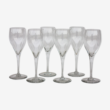 Series of 6 water crystal Baccarat glasses model Saint-Remy