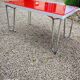 Table "floating" Space age 1970 Red Glass and Dove Tail - 140x80cm