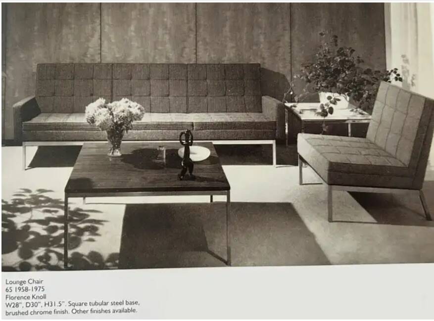 Florence Knoll two-seater in leather mod. 65 for Knoll International