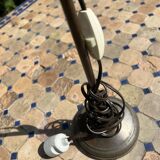 Vintage industrial articulated desk lamp in patinated metal