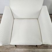 Italian armchairs from the 1950s in cream fabric with iron legs.