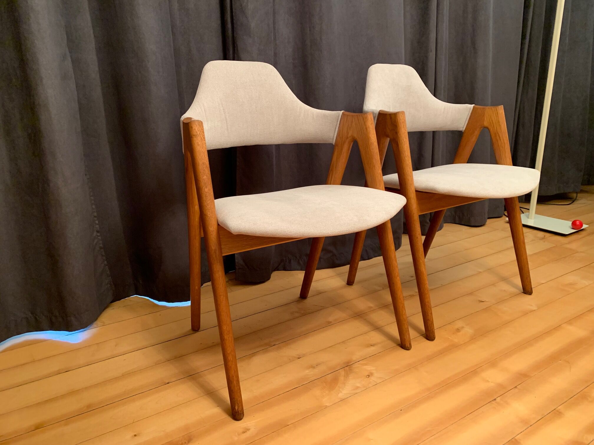 Pair of Compass chairs by Kai Kristiansen, SVA Møbler, Denmark, 1960s