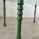 Old bean coffee table free form glass top Italian design 80s vintage