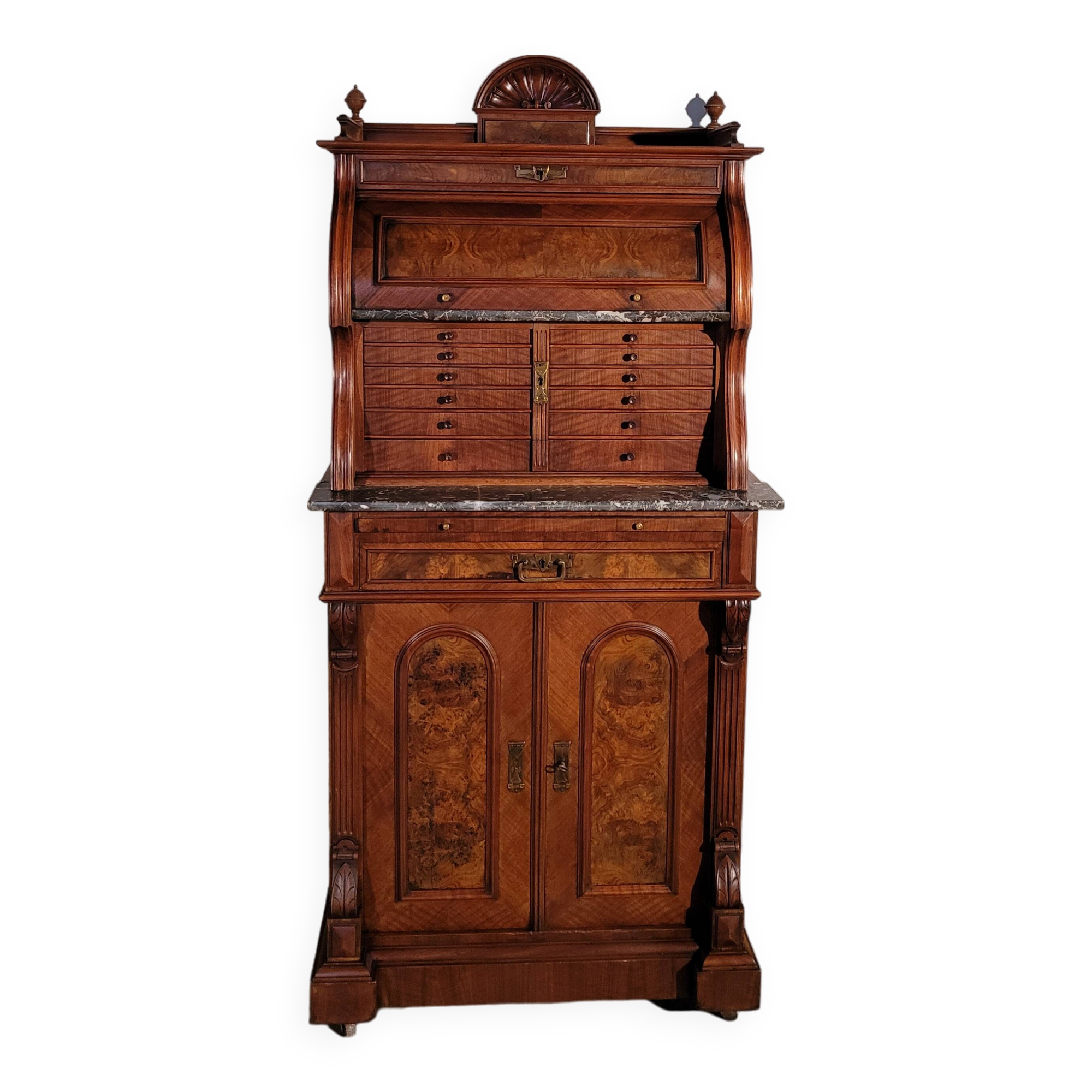 19th century two-body dentist's cabinet