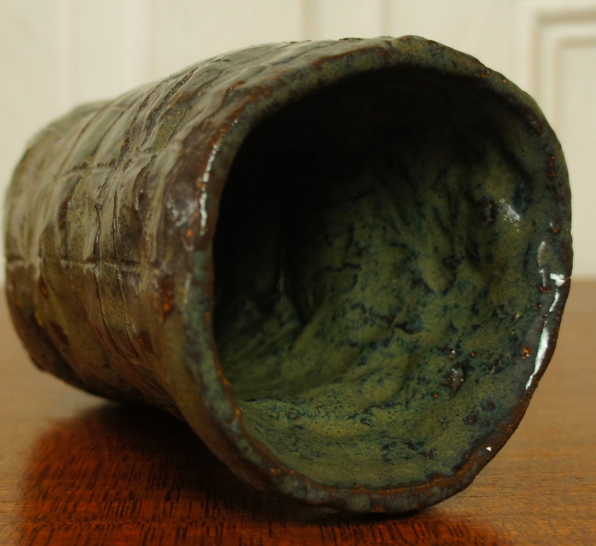 Brutalist glazed terracotta mug