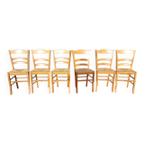6 straw chairs