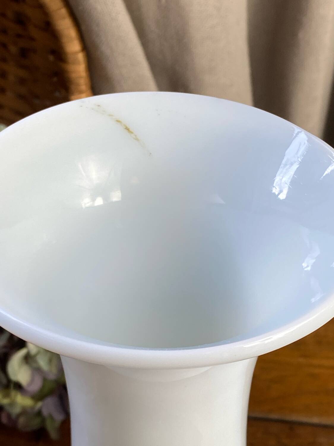 Pair of white opaline vases