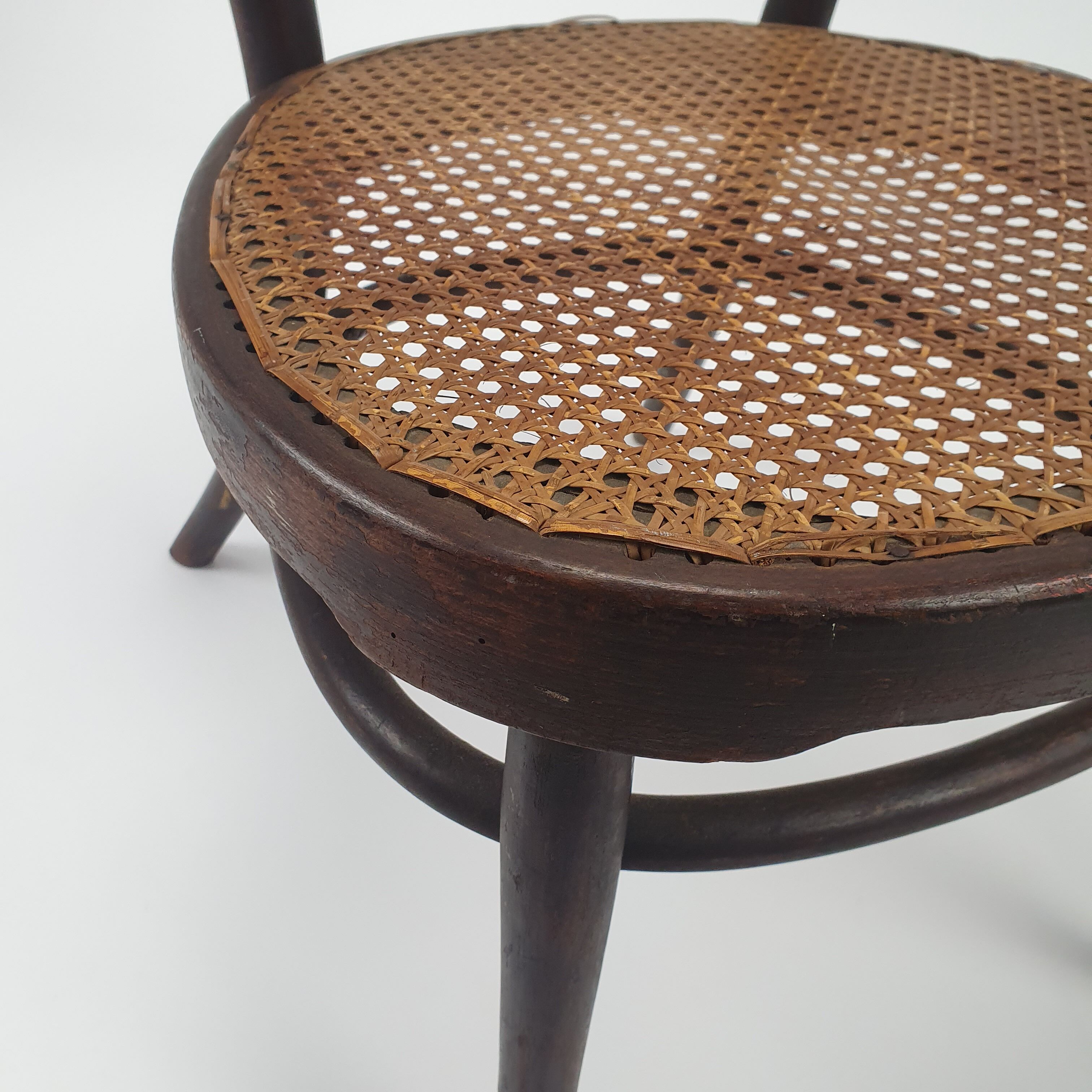 Bentwood and cane nursing chair by J&J Kohn, 1910