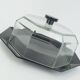 Arcoroc octime cake plate with cloche or cheese dome black and clear glass