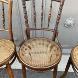 Lot de 4 chaises bistrot café bois courbé dépareillées