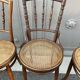 Lot de 4 chaises bistrot café bois courbé dépareillées