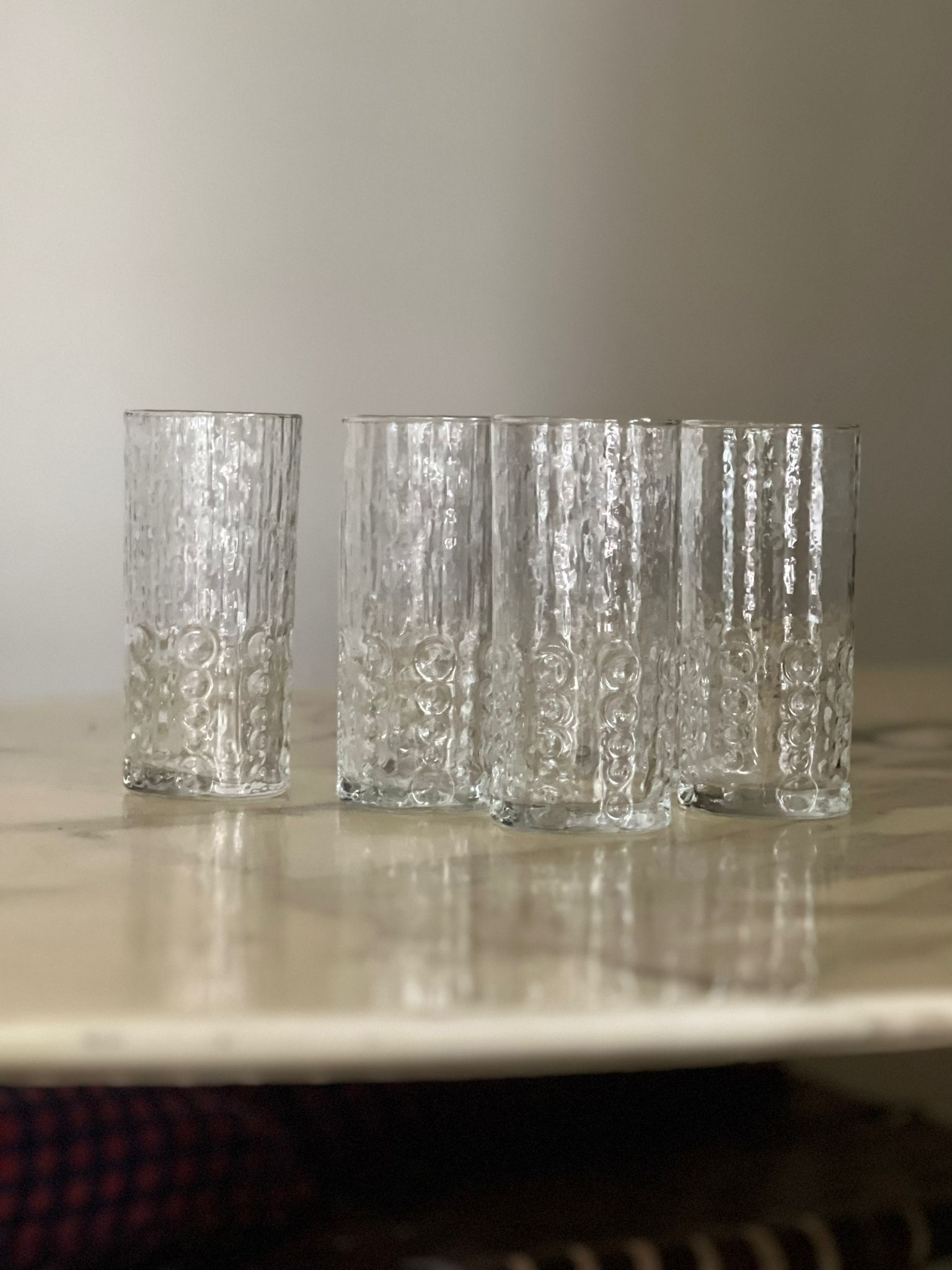 Set of 6 bubble glasses bp 1970