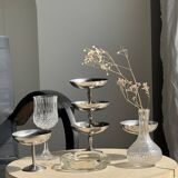 Mini vintage glass soliflore vase with ball belly H12.5