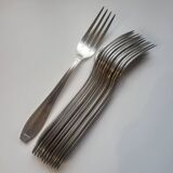 12 fourchettes de table manufrance métal blanc