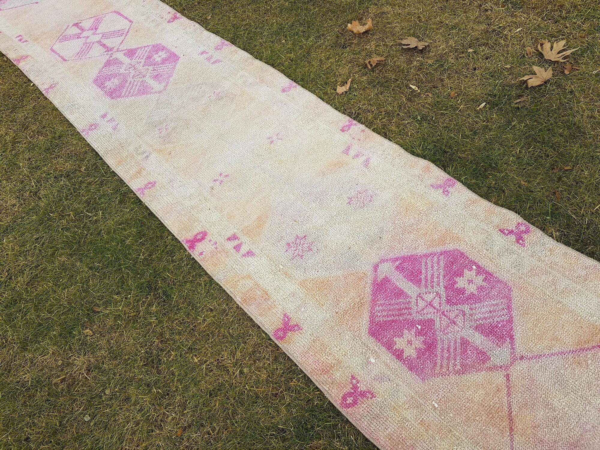 Vintage Turkish hallway rug 74x399 cm