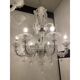 Transparent Murano Style Glass Chandelier