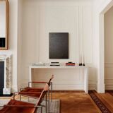 Minimalist black monochrome abstract painting table