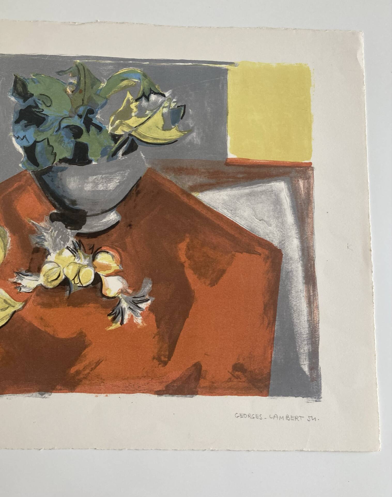 Lithographie signée Georges Lambert - Nature Morte - 1954