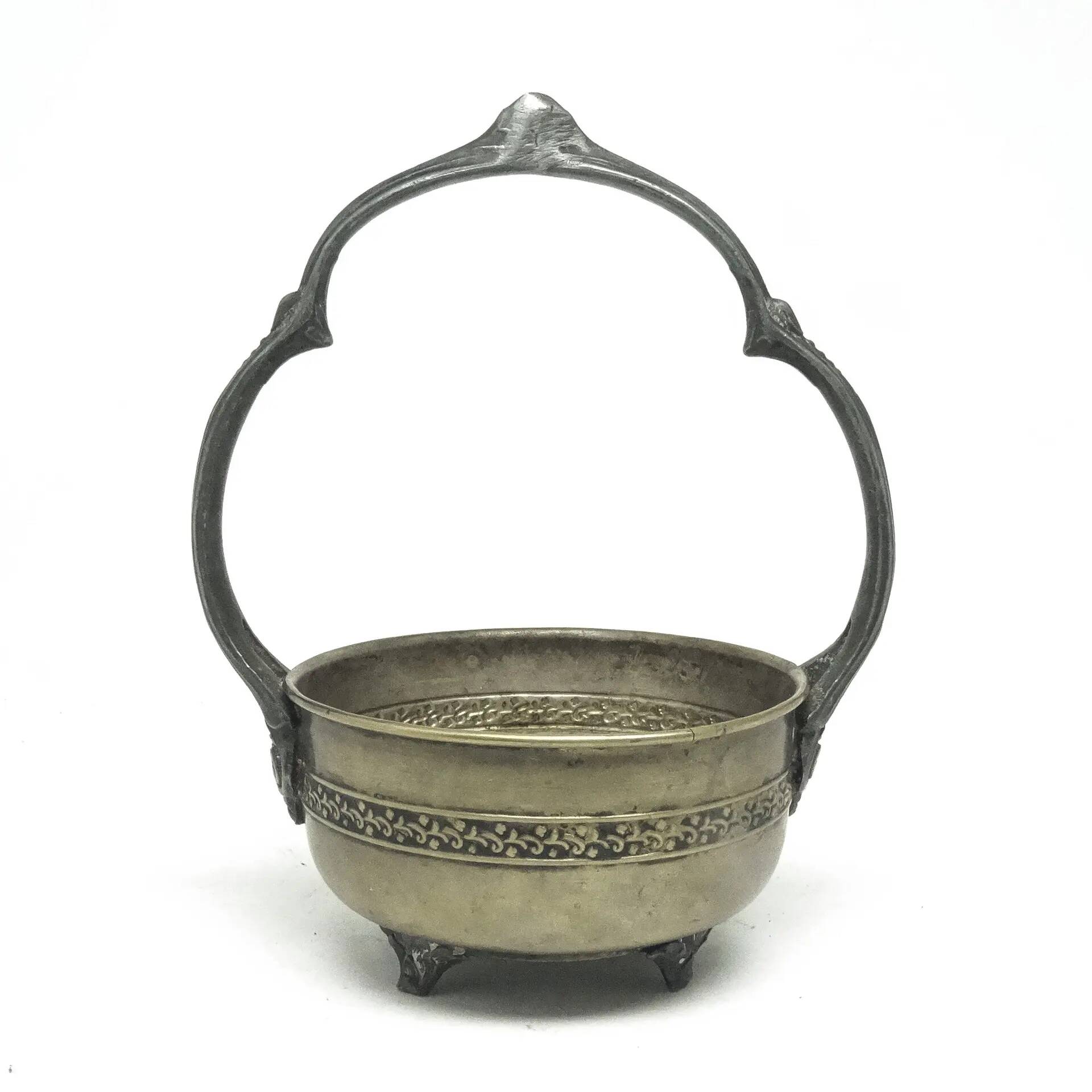 Sugar bowl, Eclecticism, silver-plated brass, tin, Poland, 1930s