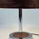 Vintage Table Lamp, Chromed Base and Leather Shade. 1970's
