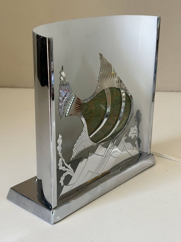 Lampe poisson signée vintage design années 50