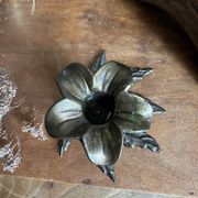 Brass flower candle holder