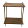 Double Tray Leather Sofa Table in Golden Tawny with Small Iron Details. Brass