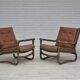 1970s, Scandinavian armchair, original very good condition, bamboo, leather.