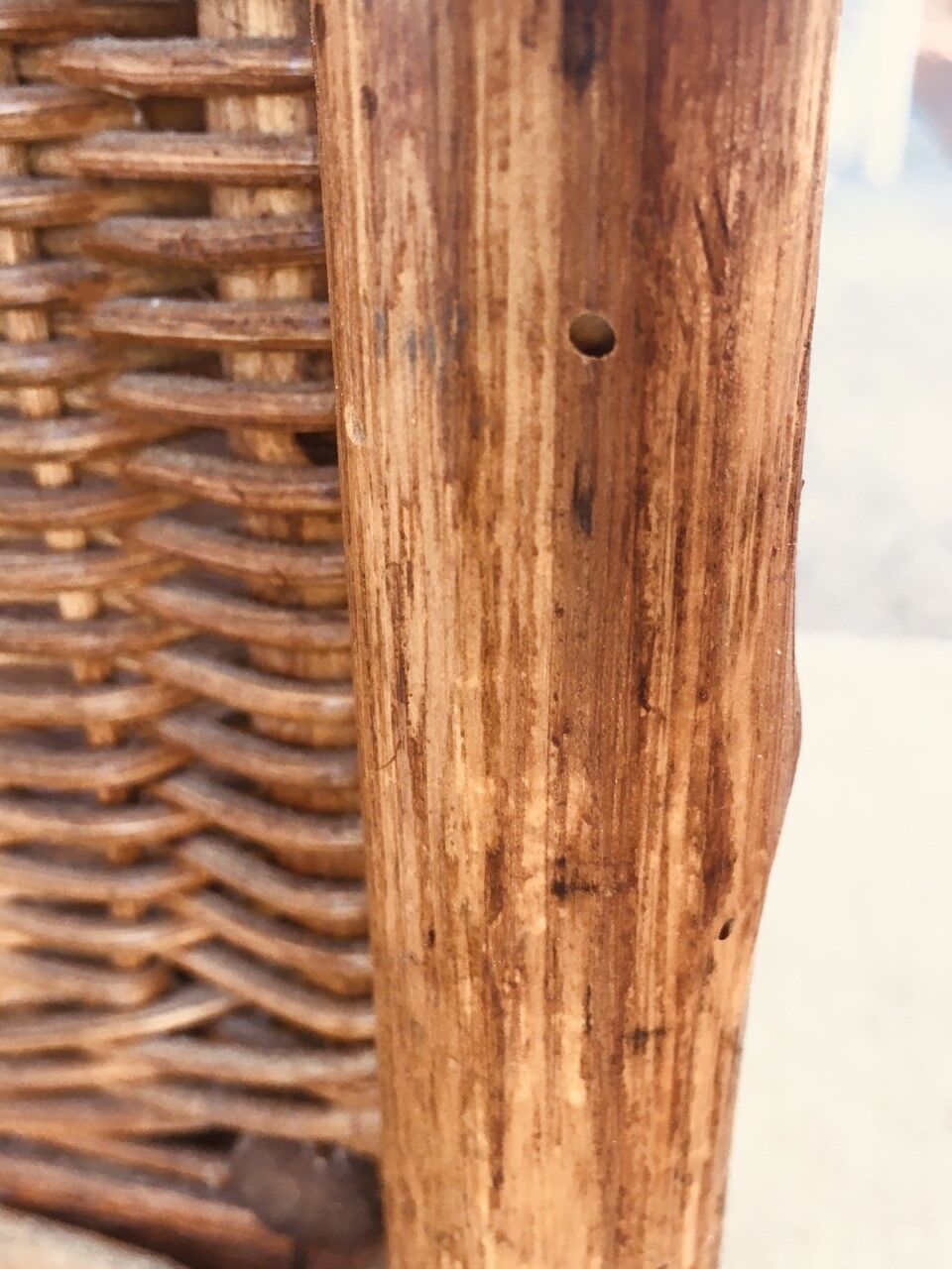 Veranda planter on vintage wicker legs