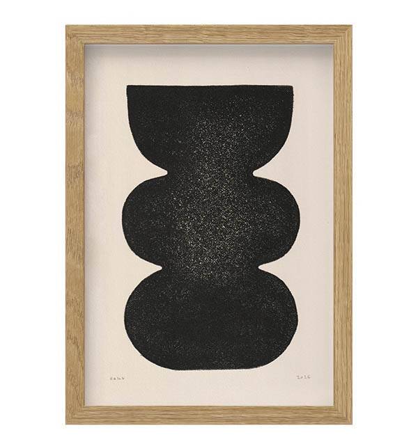 Collection of 4 black abstract paintings signed Eawy.