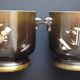 Pair of decorative pots inlays Japan signed early 20th century