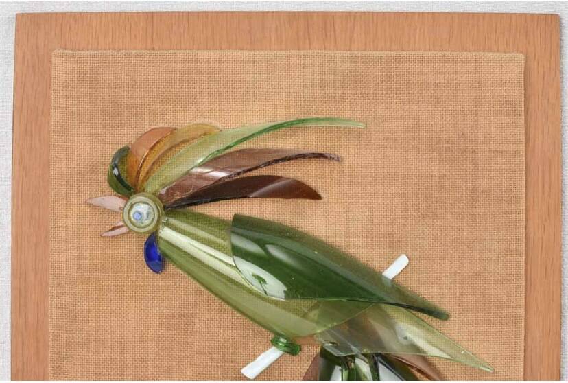 Wall sculpture made from recycled glass