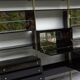 Library shelves in lacquer and brass by Roche Bobois 1970 s