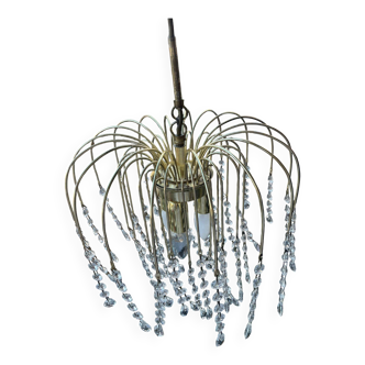 Vintage Italian Cascade 3-Light Chandelier with Tassels