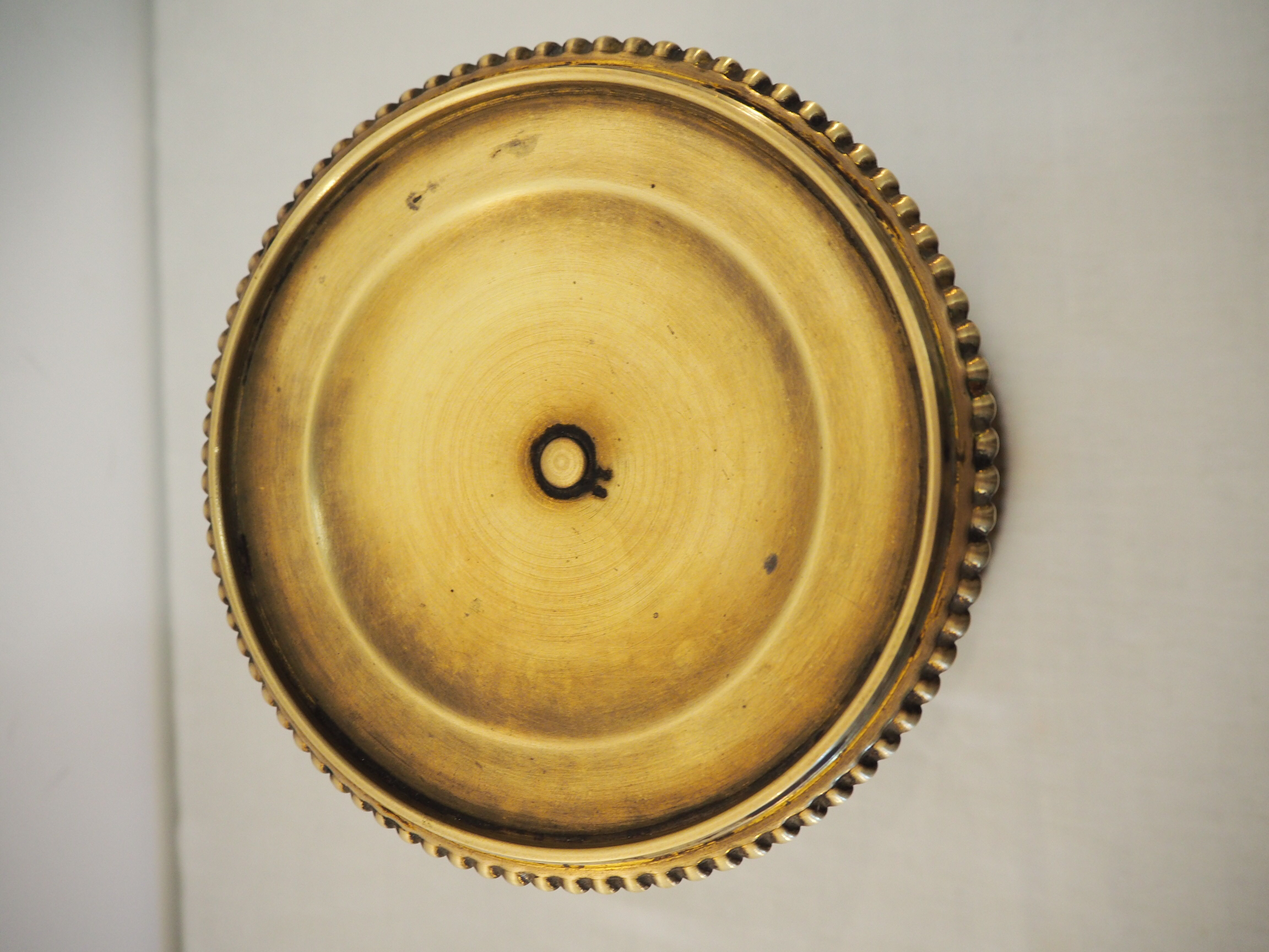 Earthenware and brass candle holder 19th